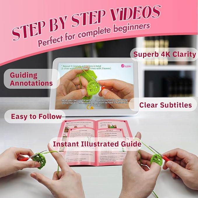 SGIBYN Granny Squares Crochet Kit for Advanced Beginners with Video