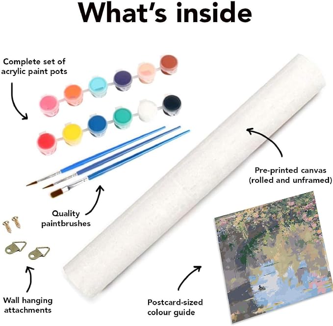 VIGEGU Pond Paint by Numbers Kit for Adults Beginner16x20 Inch | Easy Adult Paint by Number Kits on Canvas DIY Painting for Beginners Art by Numbers for Home Wall Decor