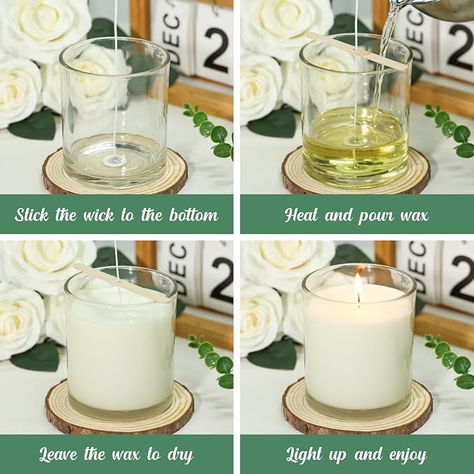 SUPMIND 6 Pack Glass Candle Jars with Lids,22 fl.oz Clear Candle Containers | Bulk Jars for Making Candles Vessels for Candle Business - Dishwasher Safe