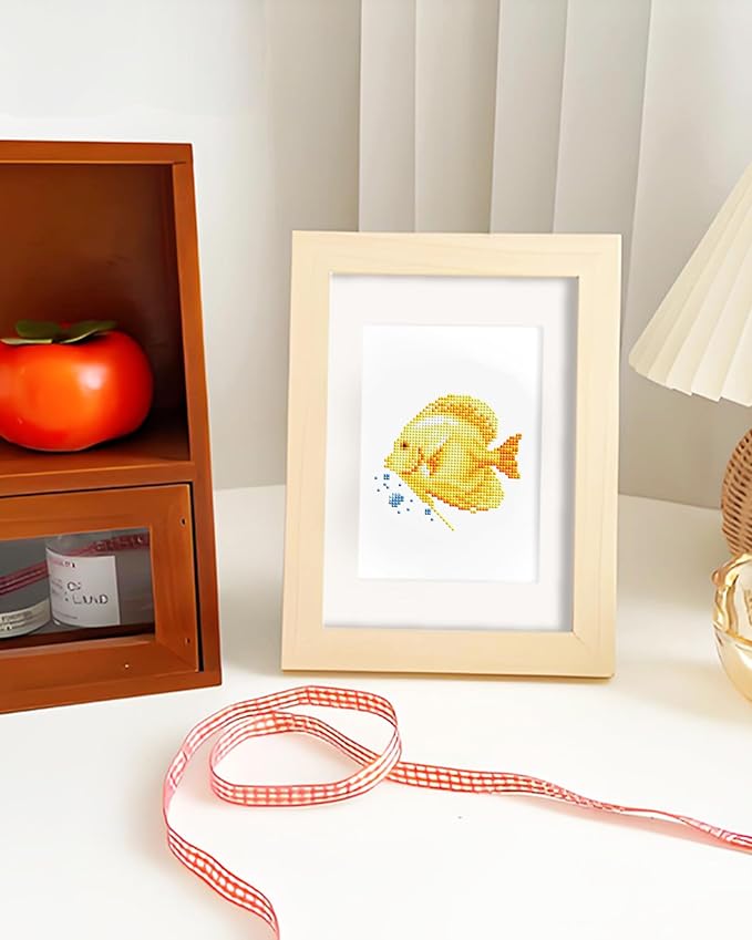 PeakLuv Small Diamond Art Kits Fishes Mini Diamond Painting Kits for Adults