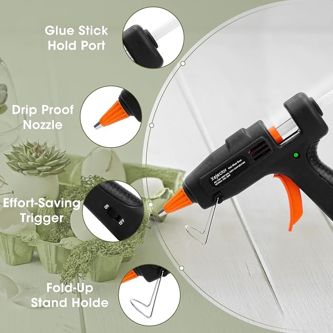 Fireproof Mini Hot Glue Gun, 20W with 30 Glue Sticks for DIY Crafts