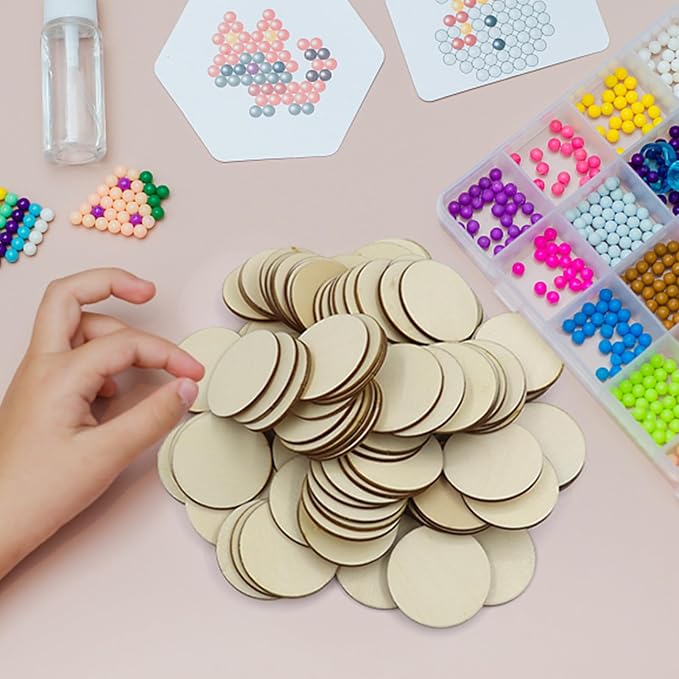 200 Pieces 1.5 Inch Round Wood Circles for Crafts