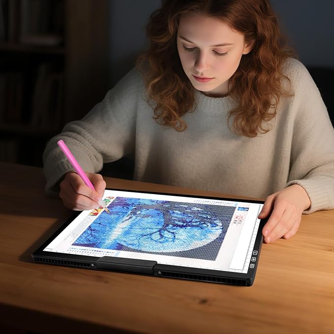 Rechargeable A4 Diamond Art Light Board with Stand, Tracing Light Box