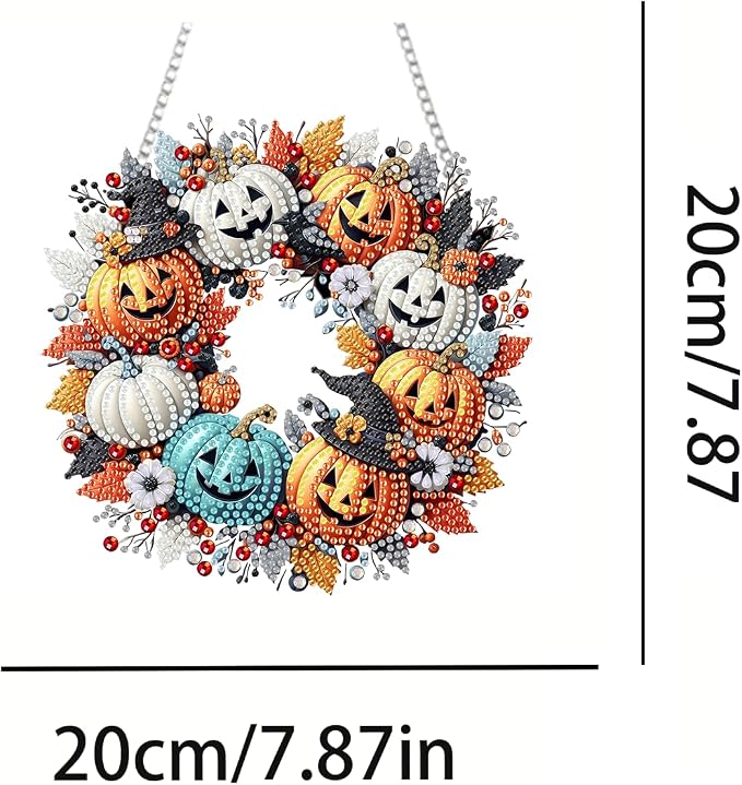 RYMILIE Halloween Diamond Art Kits for Adults Pumpkins 8x8inch