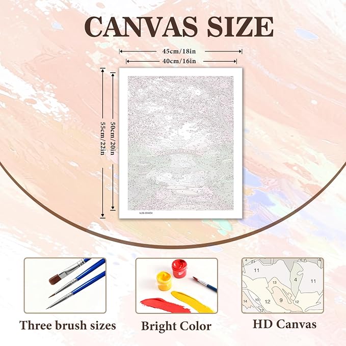 PHANTASYART Cherry Blossom Paint by Numbers Kit for Adults 16x20inch | Paint by Number Adult, Landscape Painting by Numbers for Adults, DIY Acrylic Painting Kit, Arts and Crafts for Adults
