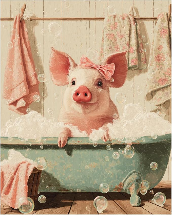 Reivworl Pig Paint by Numbers Kit for Adults Beginner 16×20 inch