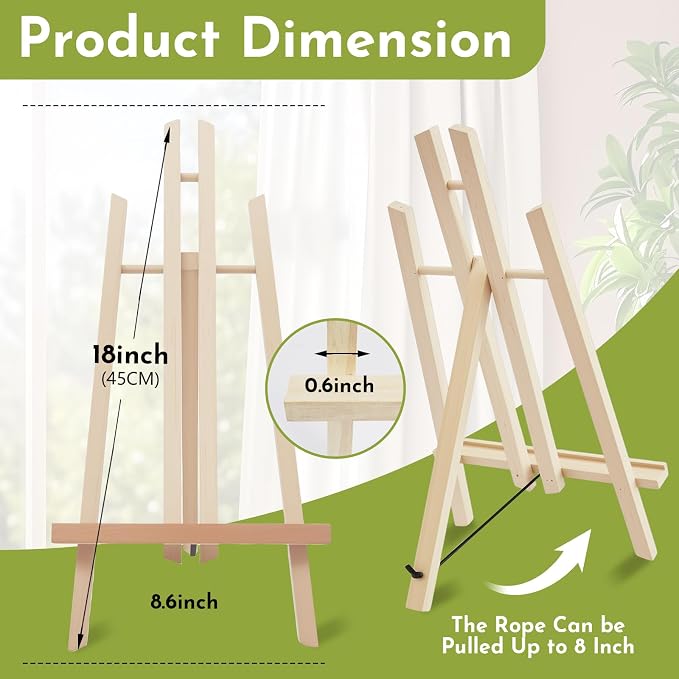 Conda 2 Pack 18 Inch Wooden Tabletop Easel Stand, A-Frame Art Painting Easel for Painting, Display & Art Creation, Canvas Holder for Artists, Students & Hobbyists