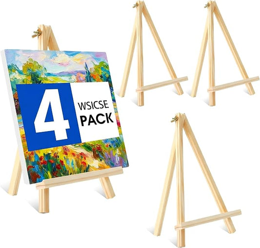 4 Pack Tabletop Wooden Easels, 11.8 Inch Adjustable Foldable | Foldable Adjustable Stand For Painting, Photos, Signs, Crafts, Classroom Or Display Use