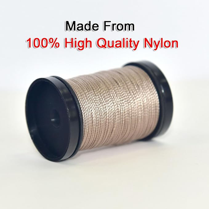 30 Yards Heavy Duty Extra Strong Upholstery Nylon Sewing Thread for Machine, Home, Hand, Craft, and Denim Leather，Color:Dark Tawny