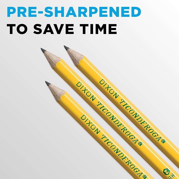 Ticonderoga Wood-Cased Pencils, #2 HB Soft, Yellow, 240 Count
