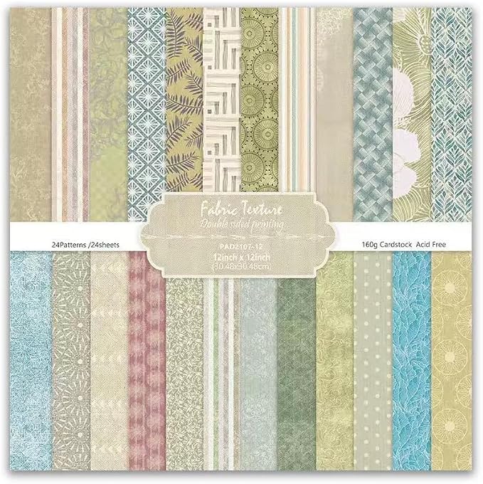 Spring Scrapbook Paper Vintage Green Vine Patterned Paper Pad 12×12,24 Sheets Double-Sided Bobo Floral Scrapbooking CardStock Papers Pad for Holiday Cardmaking DIY Origami Papers.