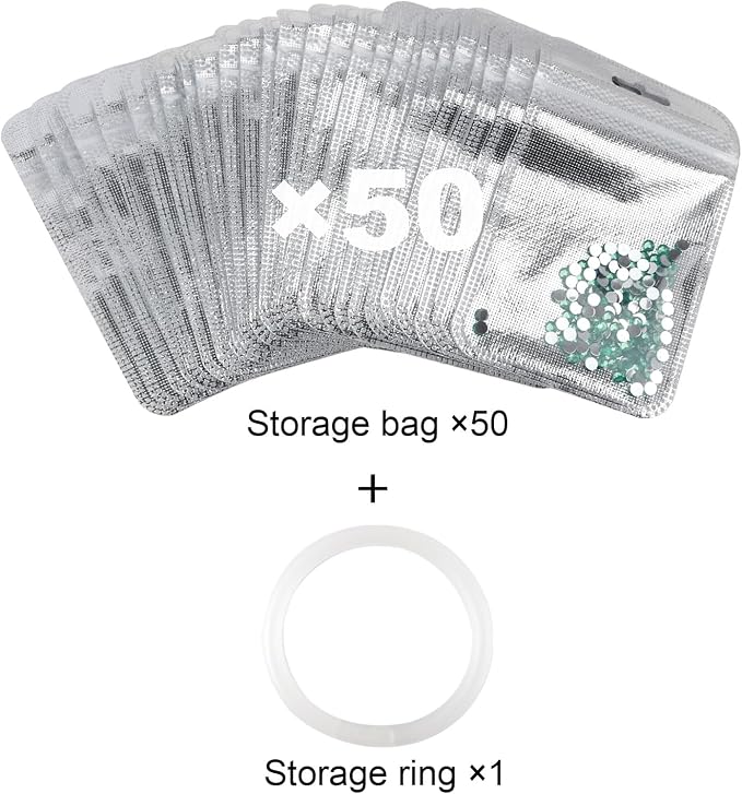 50PCS Diamond Painting Beads Storage Bags | Reusable Ziplock Pouches for DIY Diamond Art, Gem & Bead Organizer, Craft Supplies Storage Accessories