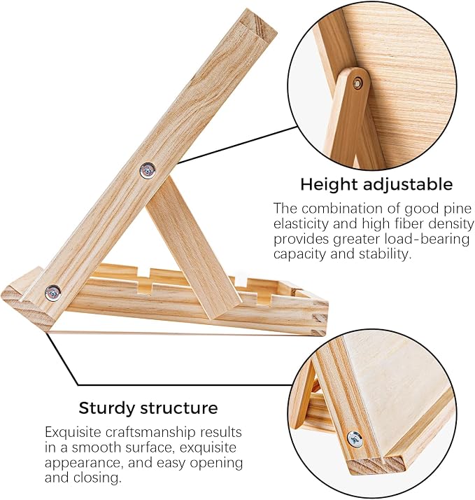 Koseibal 2 Pack Tabletop Wood Easel Stand for Art Painting Canvas Display | Portable Angle Wooden Art Easel Stand, Adjustable Sketching Board for Student, Artist, Beginner Canvas Painting