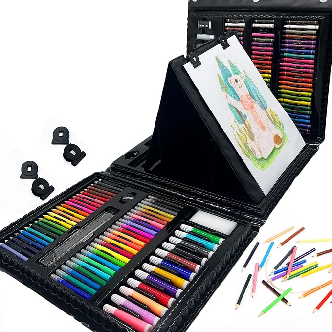DLUCKY 208 PCS Art Supplies Drawing Art Kit Adults for Kids Art Set,Black