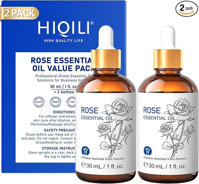 HIQILI Rose Essential Oil 30ml 2-Piece Set