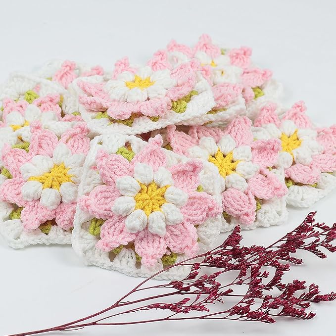 QKHEEYarn for Crocheting and Knitting 8 * 1.76 Oz (50G) /195yd, Fine/Fingering Weight (1), 60% Cotton 40% Acrylic Soft Yarn kit for Making Granny Squares and amigurumi (Cherry Red)