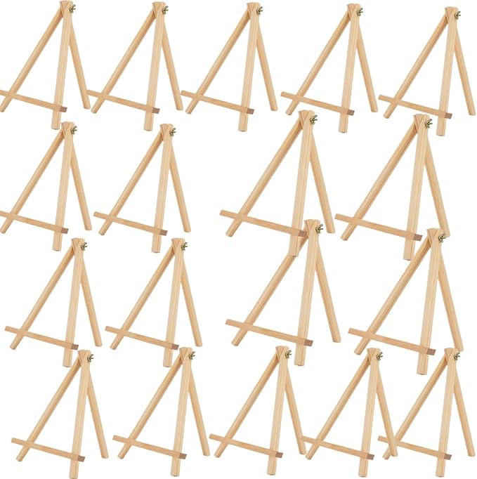 ANDES 9in Wood Tabletop Painting Easels 18 Pack Arts & Crafts Display Stand
