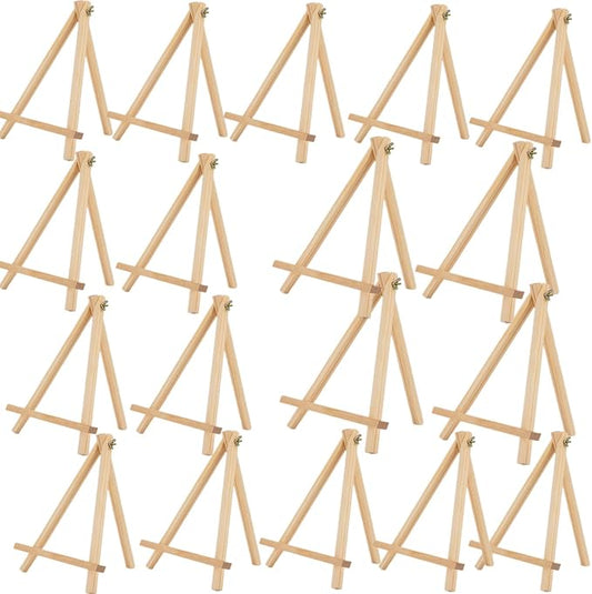 ANDES 9in Wood Tabletop Painting Easels 18 Pack Arts & Crafts Display Stand
