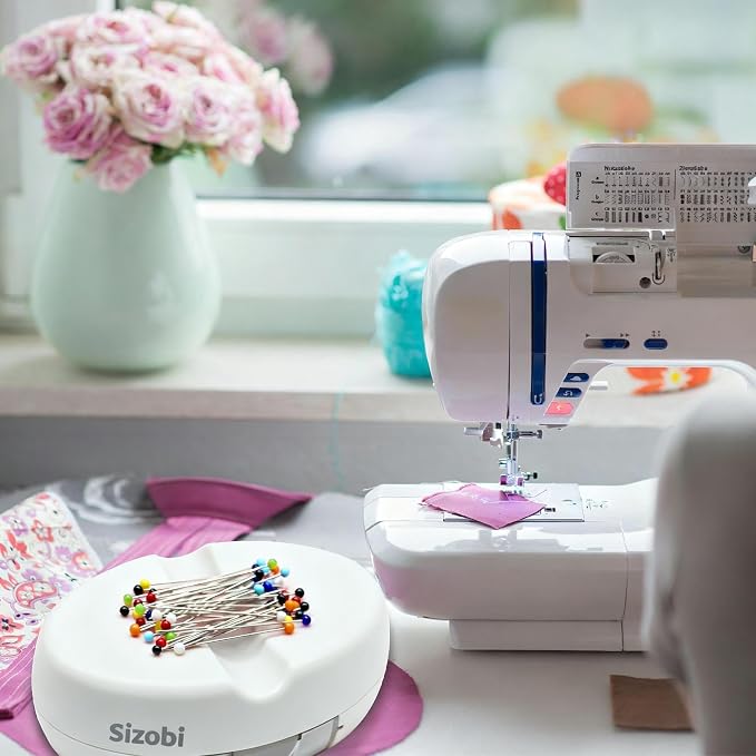 Sizobi Magnetic Pin Cushions for Sewing with 100Pcs Ball Head Straight Pins