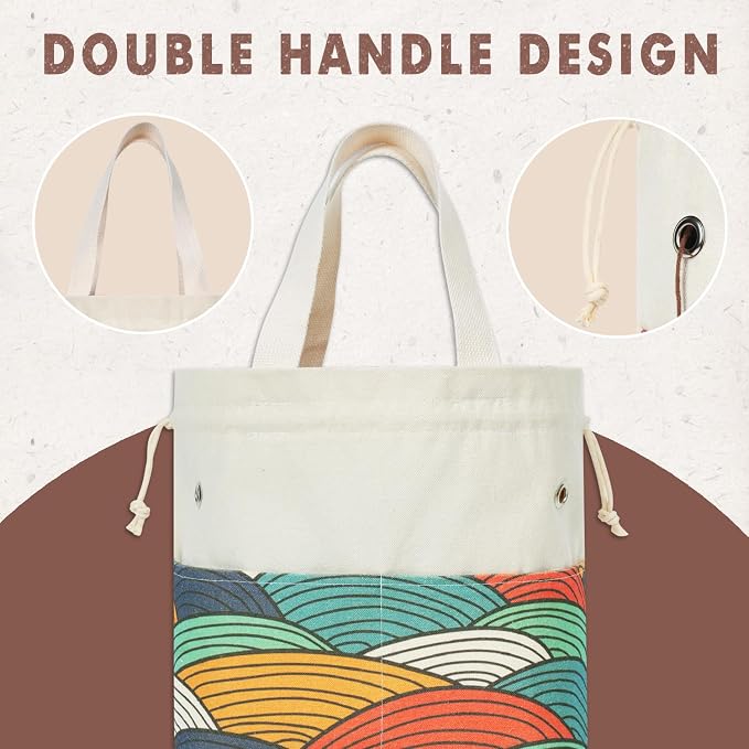 TOGETRUE Yarn Bag, Knitting Crochet Tote Bag, Yarn Storage Bags Organizer, Crochet bags for Crocheting Project, Store Skein Ball, Short Knitting Needle (Medium, Color Arc)