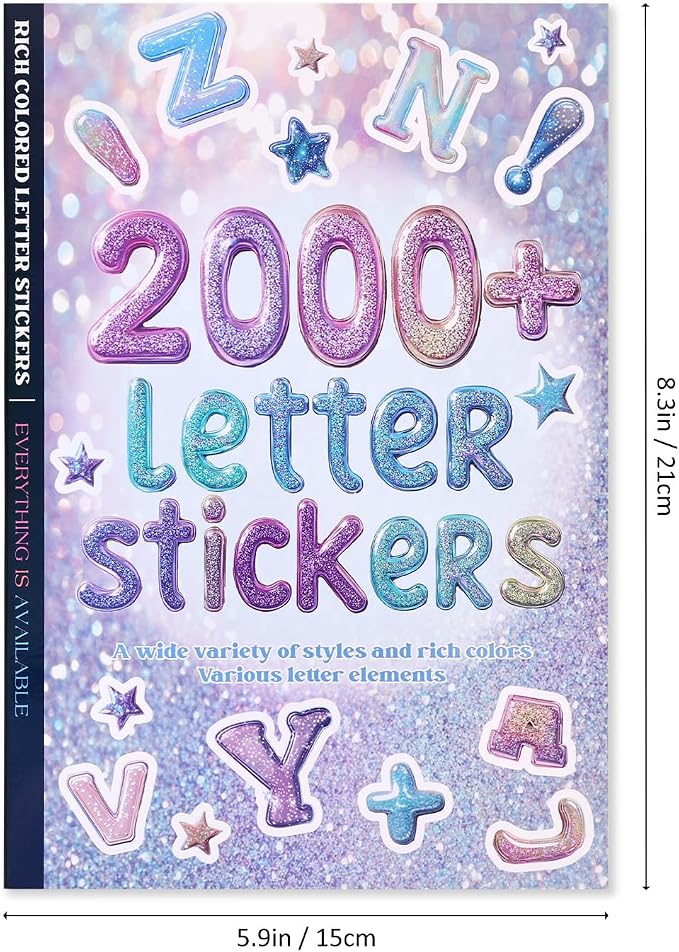 2000+ Pcs Alphabet Sticker for Journaling,Fun & Colorful Craft Letter Stickers for Junk Journal, Scrapbooking Supplies, Ideal DIY Decorative Gift for Women Teen Girls