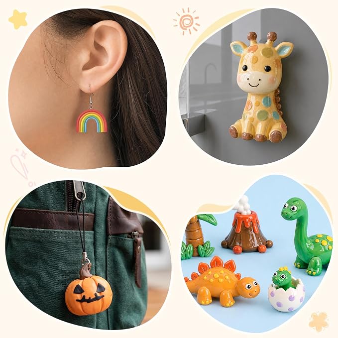 Polymer Clay Kit 50 Colors, Oven Bake Clay for Kids & Artists | DIY clay kit with sculpting tools & accessories; easy-shape, non-sticky, colorful clay for classroom, home crafts & gifts.