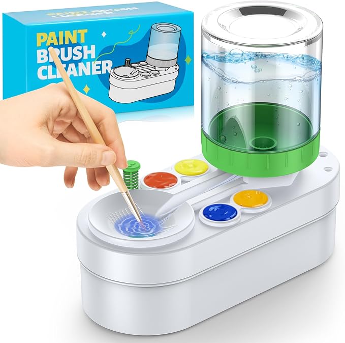 Paint Brush Cleaner: Painting Supplies for Kids, Paint Station, Paint Water Brush Rinser Cup(Running Water Circulation), Art Supplies for Kids&Adults, Birthday Gifts for Kids, Adulta