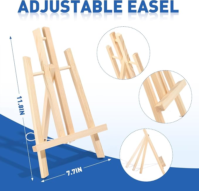 ESRICH 182PCS Acrylic Paint Set with 11.8 in Wooden Easels | 8 x 10 in Canvas Boards, Paint Brushes Canvas Panel Painting Kit for Acrylic Oil Watercolor Beginners