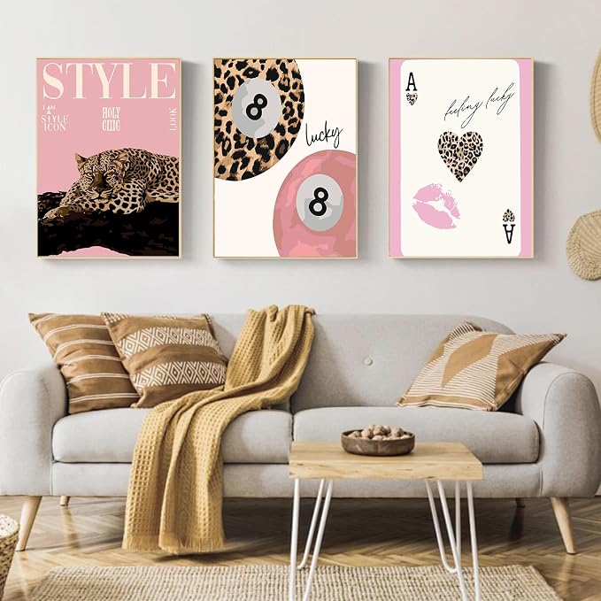 Mandun Lucky Leopard Paint by Numbers Kit for Adults, 3 Pack, 7.8x11.8 inch | DIY Painting Kits Crafts for Adults, Relieve Stress, Frame Canvas, Wooden Easel, Gift Box, Home Wall Decor