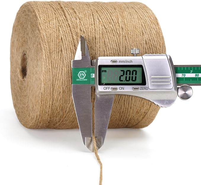 KINGLAKE Natural Jute Twine String - 1640 Feet 2mm Twine String for Crafts
