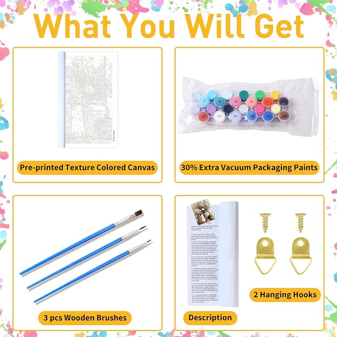 Daisy Paint by Numbers Kit for Adults, 16x20 inch | DIY Painting Kits Crafts for Adults, Relieve Stress, Gift, Home Wall Decor