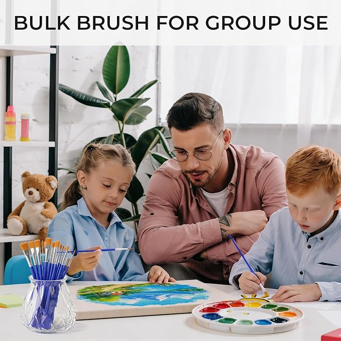 Smallbudi 168 PCS Small Paint Brushes Bulk for Kids Classroom