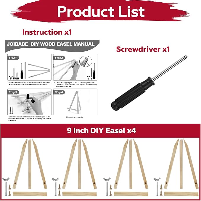 10 Pack 9 Inch Wooden Easel Stand, Portable A-Frame Tabletop Display Easel for Painting, Canvas, Signs,Photos, Art Easel for Students, Beginners（Need Assemble）