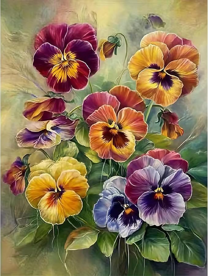 VIGEGU Flowers Paint by Numbers Kit for Adults Beginner 16x20 Inch | Easy Adult Paint by Number Kits on Canvas DIY Painting for Beginners Art by Numbers for Home Wall Decor