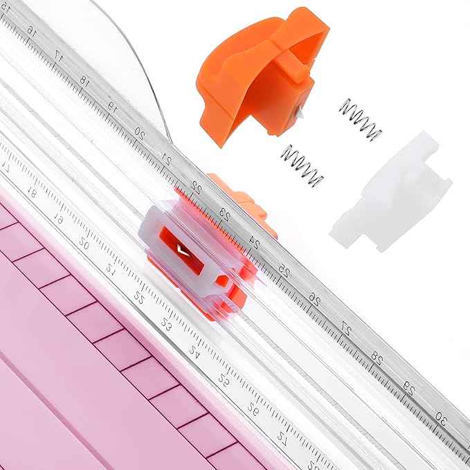 Firbon A4 Paper Cutter, 12 Inch Paper Trimmer with Extened Ruler, Pink