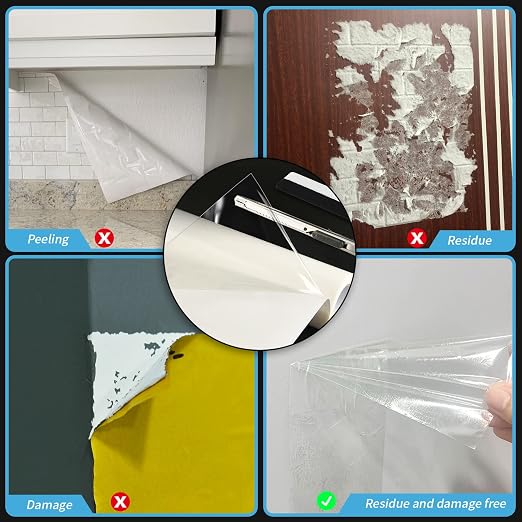 Art3d Double-Sided Tape Sheet, Adhesive Tile Setting Mat, 12" x 120", Clear