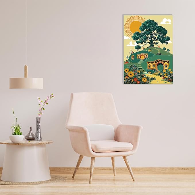 MAXBYE Framed Paint By Numbers Kits for Adults with Wooden Easel, DIY New Zealand House Adult Paint by Number Kits, Oil Acrylic Paintings Kit for Beginners Gift Home Wall Garden Decor 10×14 Inch