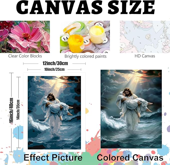 BAWKENTON Jesus Paint by Numbers for Adults and Kids