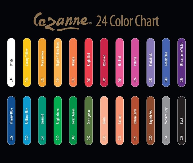 Cezanne Creative Mark Premium Colored Pencils MultiColor Set of 24 - Highly-Pigmented Drawing Pencils - Coloring Pencils for Drawing, Blending, Coloring, and More