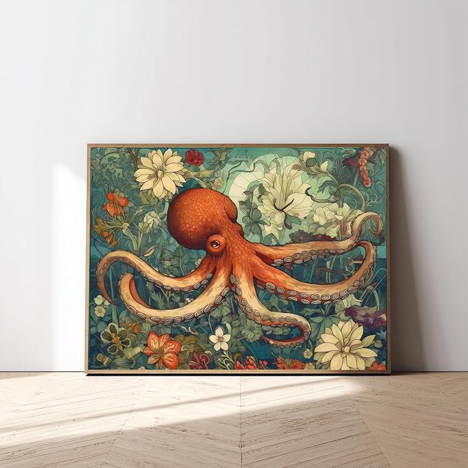 Octopus Paint by Numbers Kit for Adults, 16x20 inch | DIY Painting Kits Crafts for Adults, Relieve Stress, Gift, Home Wall Decor