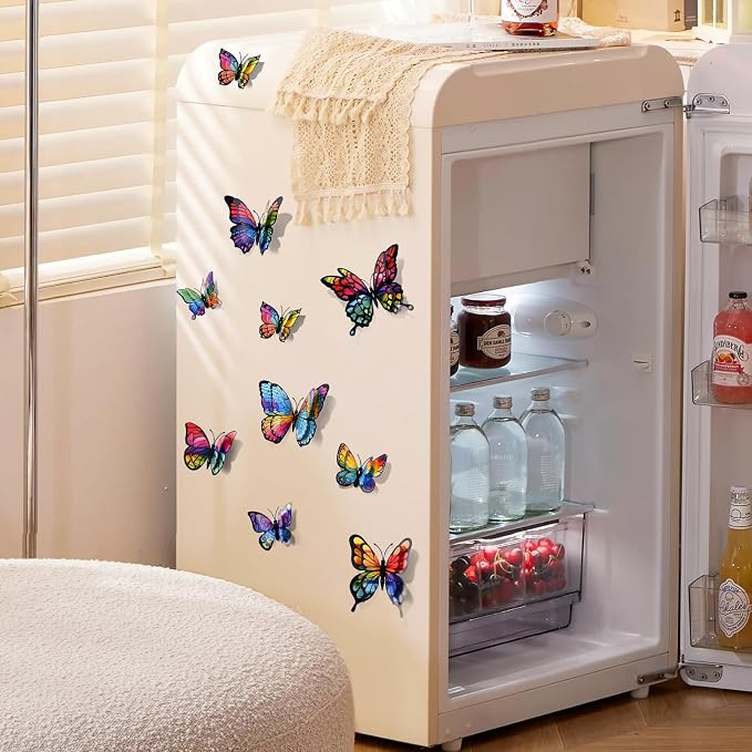 SAOROPEB 3D Butterfly Wall Decor, 24 Pcs Rainbow Butterfly Decorations
