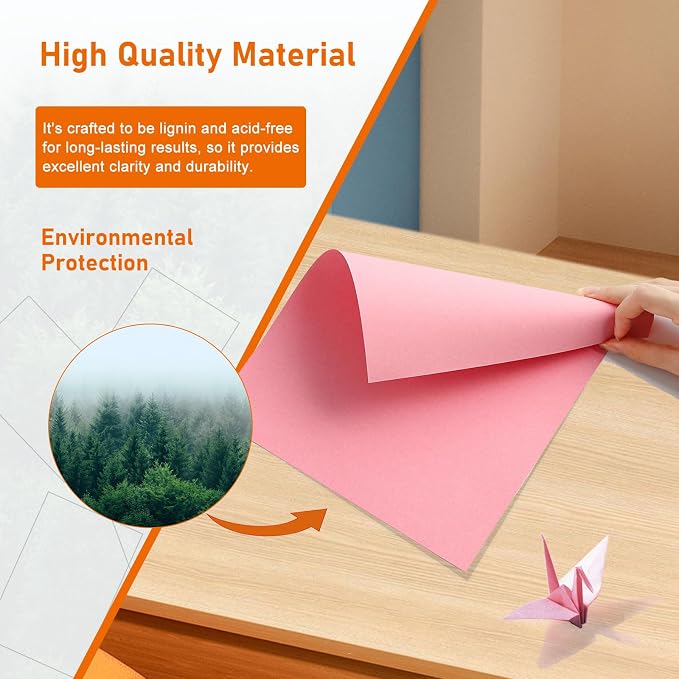 Guakicae 100 Sheets Candy Pink Cardstock 8.5 x 11 Craft Paper 75lb