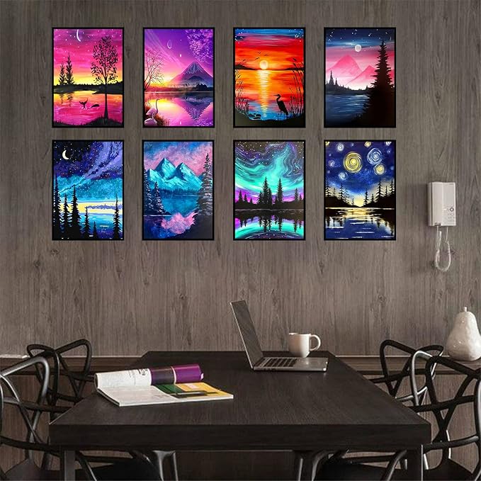 TINY FUN 12 Pack Diamond Painting Kits for Adults 5D Diamond Art Kit Paint by Number for Beginners, DIY Paint with Round Full Drill Diamonds Paintings Gem Art for Home Wall Decor Gift (12X16 Inch