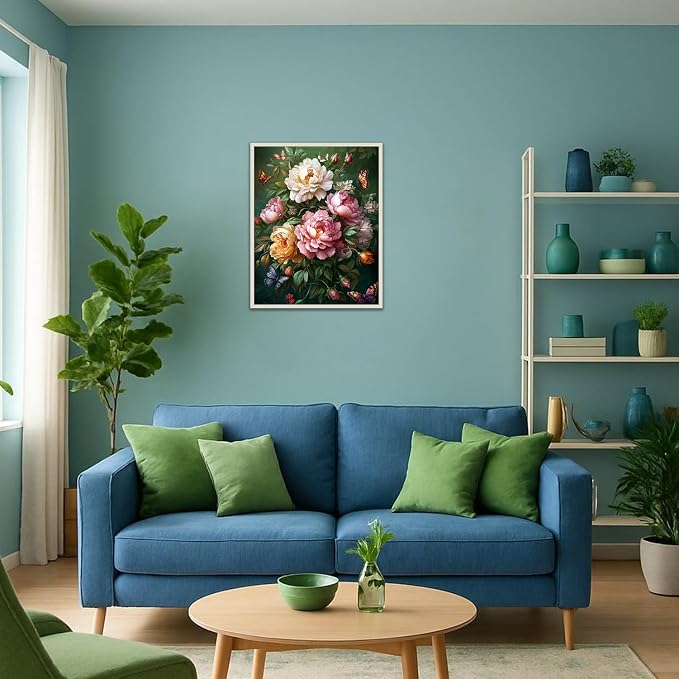 Banket Paint by Numbers Kit for Adults Beginner Flowers DIY Painting Kits for Adults Butterfly Easy Adult Paint by Number Kits on Canvas Color by Numbers for Gifts Home Wall Decor 16x20 Inch