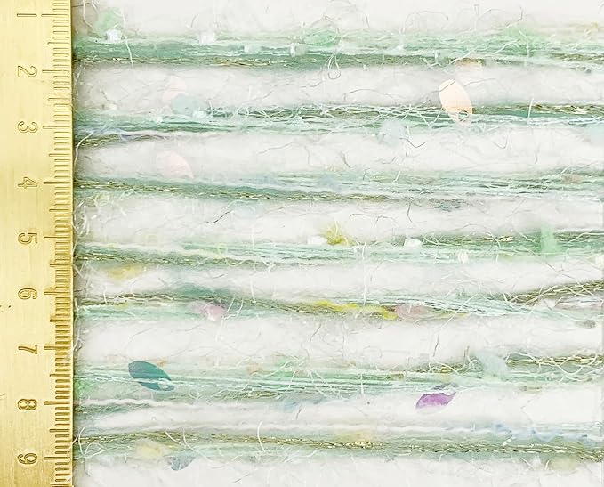 Sparkle Yarn, Acrylic Yarns for Knitting Crocheting Crafts DIY, Glitter Sequins Yarn,Set of 3 Rolls (Light Green)