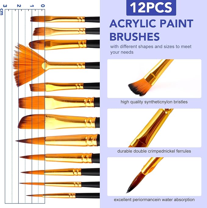 ESRICH 60PCS Acrylic Paint Set for Adults with Table Wood Easel