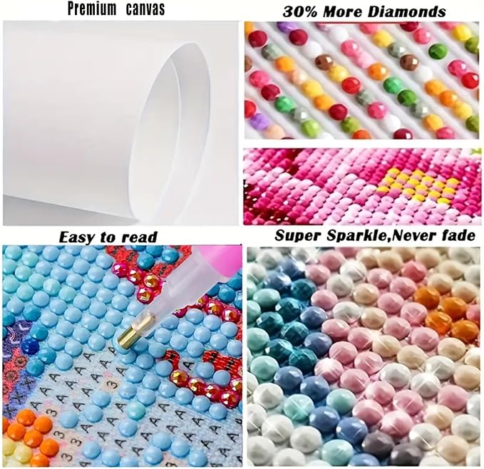 Diamond Art Painting Kits for Adults, Sea of Flowers 5D Diamond Painting | Flowers DIY Full Round Gem Crystal Art paint by Diamond Dots, Home Wall Decor 12x 16 In