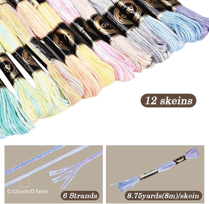 12 Skeins 105 Yards Colorful Friendship Bracelet String for Craft