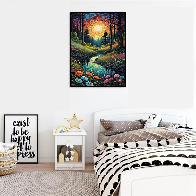 NEGEKFKX Landscape Paint by Numbers Kit for Adults Beginner,Aurora Easy Adult Paint by Number Kits on Canvas DIY Painting for Beginners Art by Numbers for Home Wall Decor 16x20 Inch