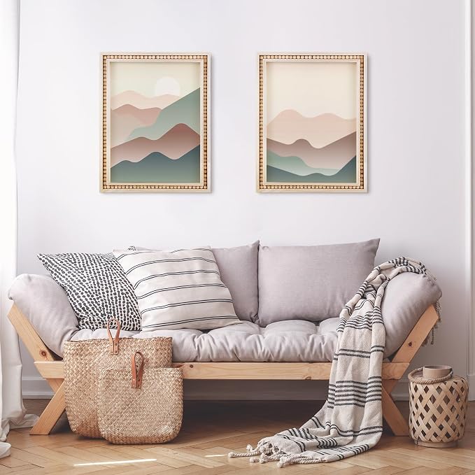 Wenqik 4 Pack Beaded Wood Panels Boho Style Wood Canvas Board Unfinished Wooden Panel Boards for DIY Crafts Painting Pouring Drawing Art Projects(14 x 11 Inch)